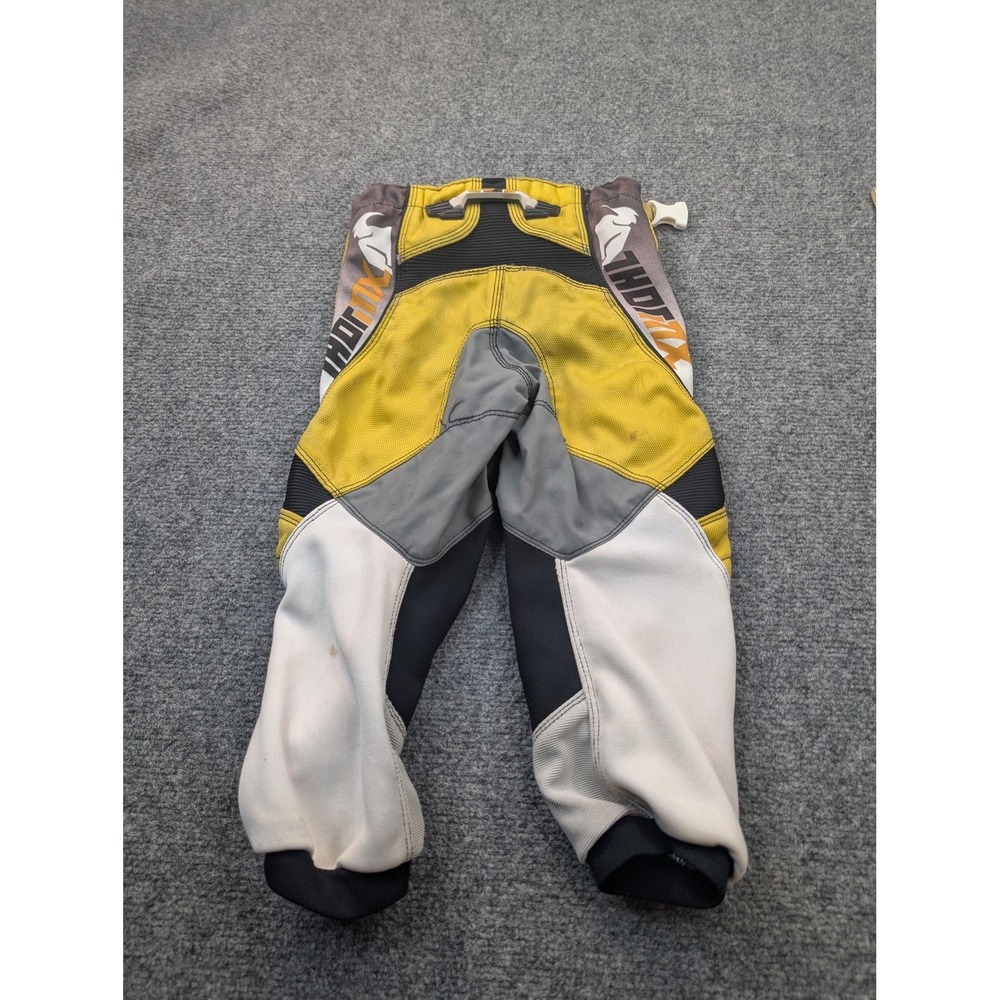 Thor MX Phase Youth 8 Motocross Pants Yellow Black‎ White Padded Off Road Racing - Picture 10 of 10